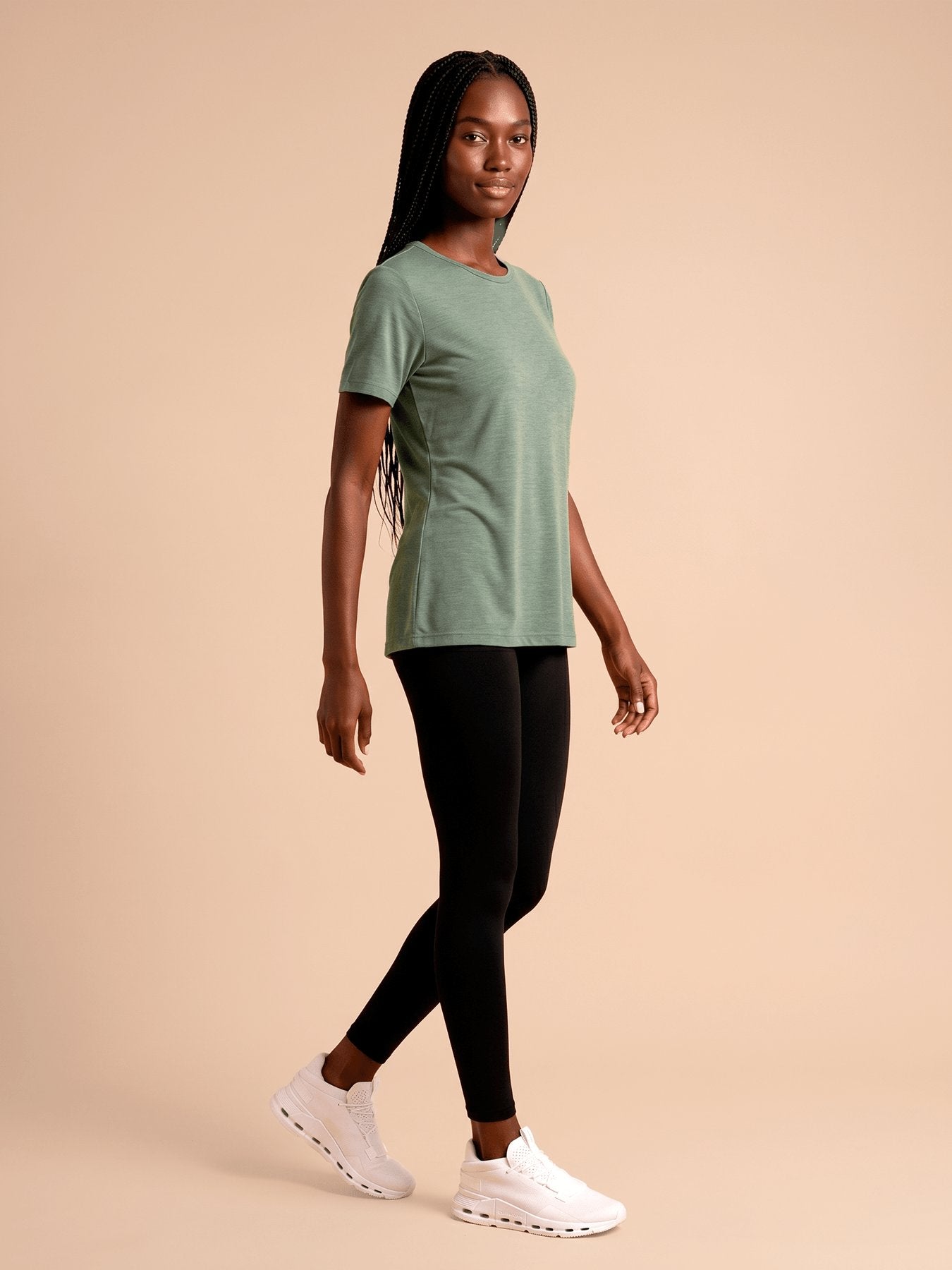 Camiseta UV Com Proteção Solar New Fit Mescla MC FEM - VERDE