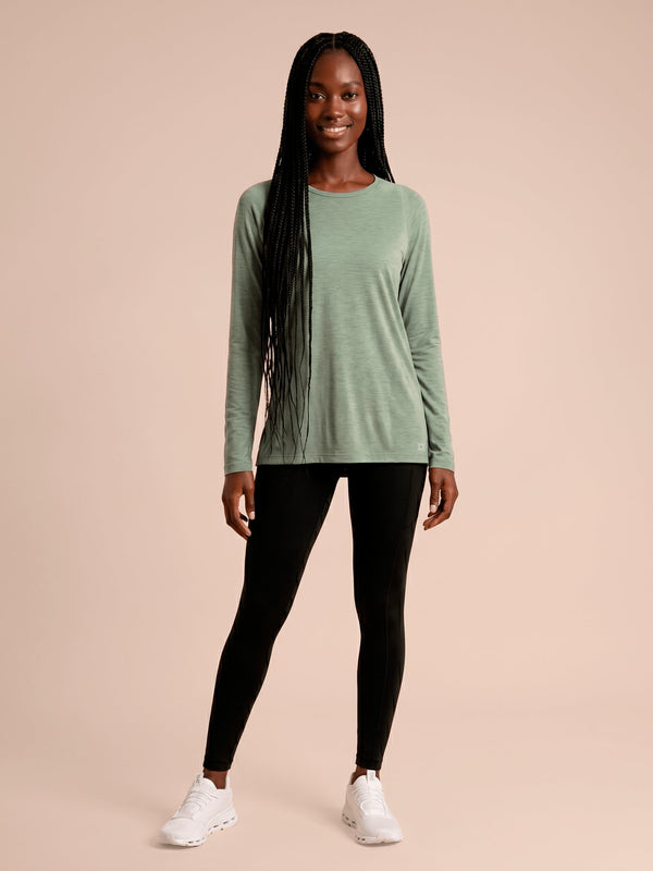 Camiseta UV Com Proteção Solar New Fit Mescla ML FEM - VERDE