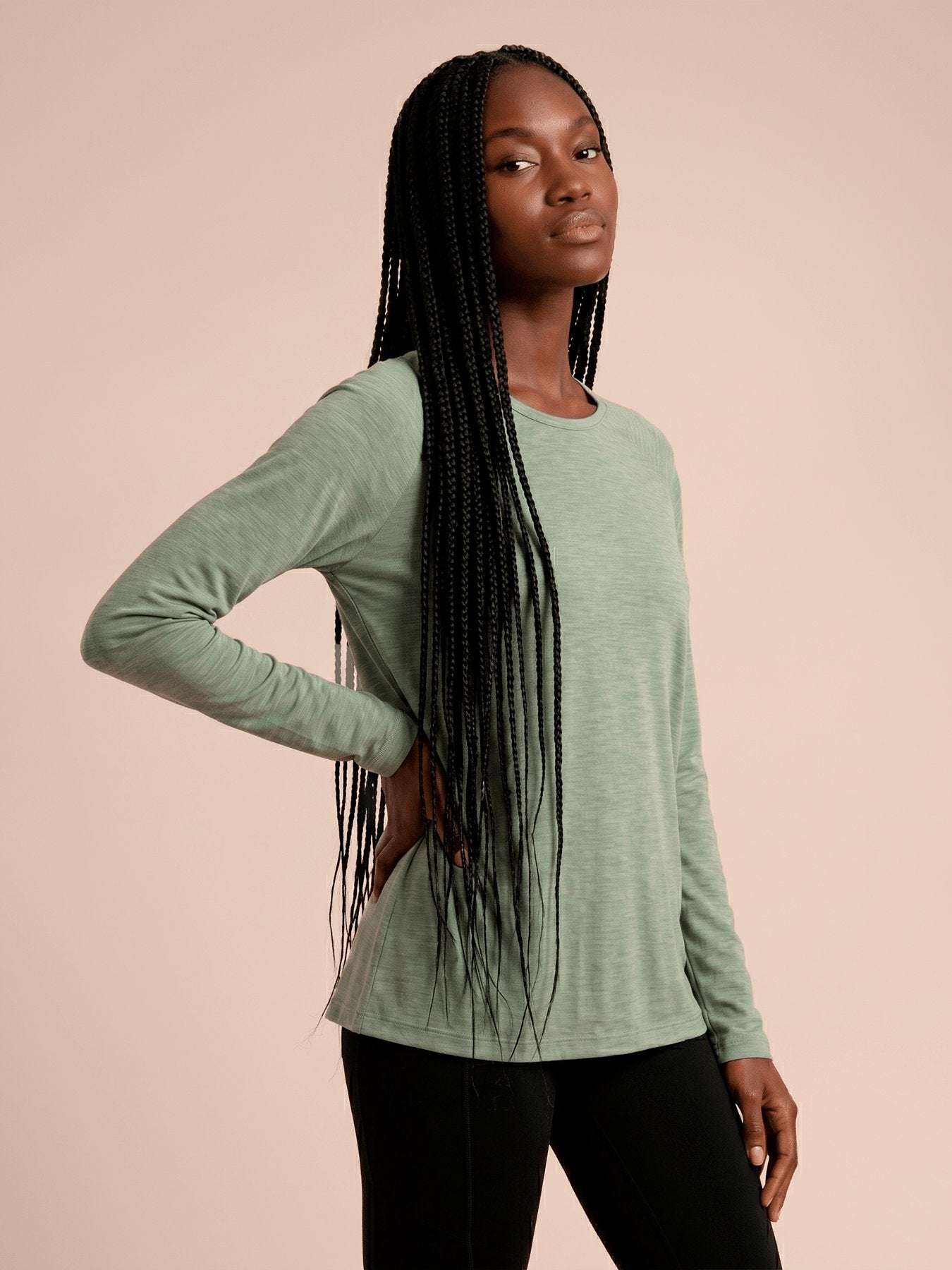 Camiseta UV Com Proteção Solar New Fit Mescla ML FEM - VERDE