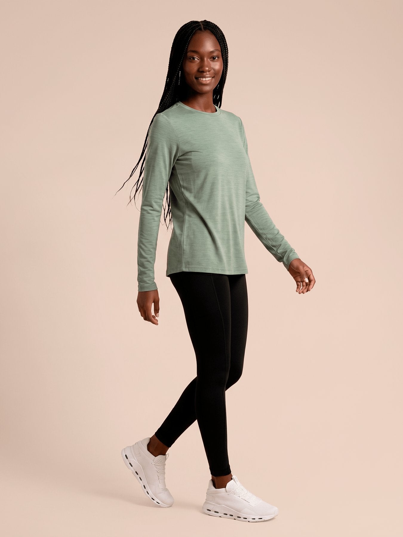 Camiseta UV Com Proteção Solar New Fit Mescla ML FEM - VERDE