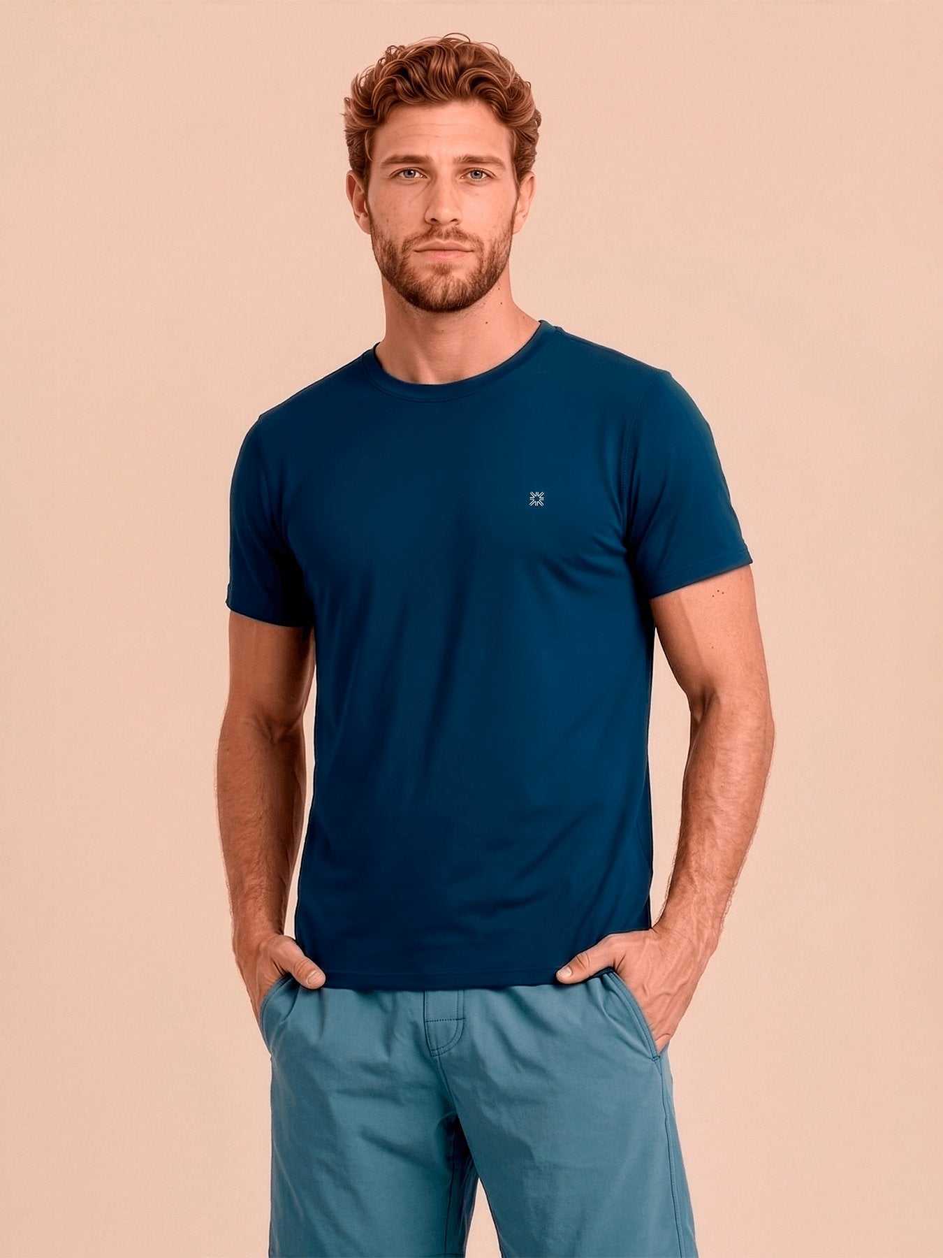 Camisa UV Masculina Com Proteção Solar UVPRO MC - COBALTO