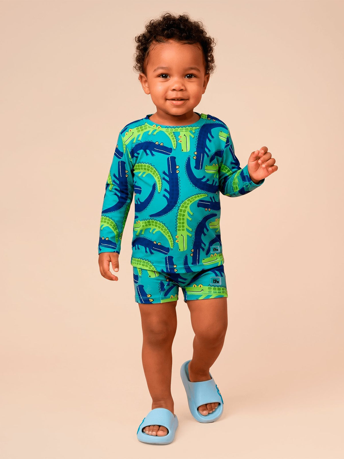 Conjunto Baby UV Com Proteção Solar ML - ESTAMPA JACARÉ