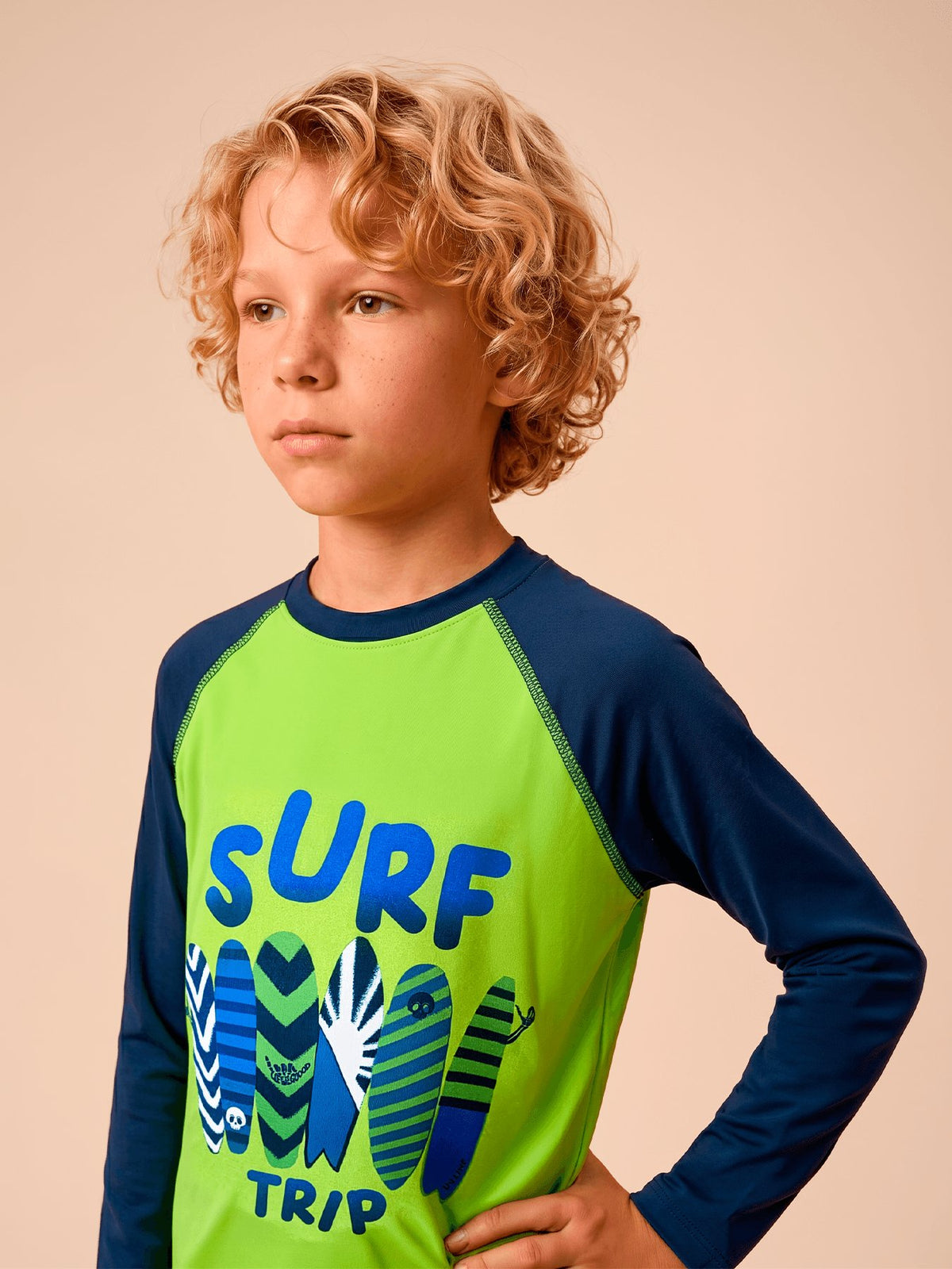 Camiseta Acqua Infantil UV Com Proteção Solar ML - ESTAMPA SURF TRIP