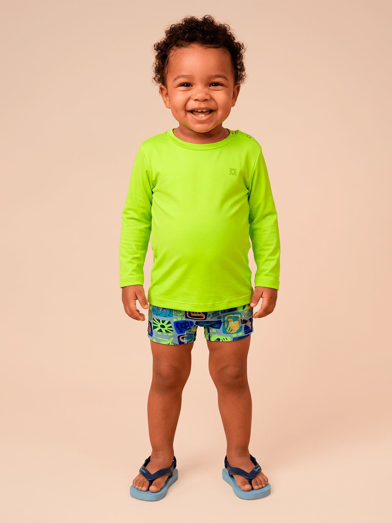 Camisa UV Bebê Com Proteção Solar - AMARELO FLUOR