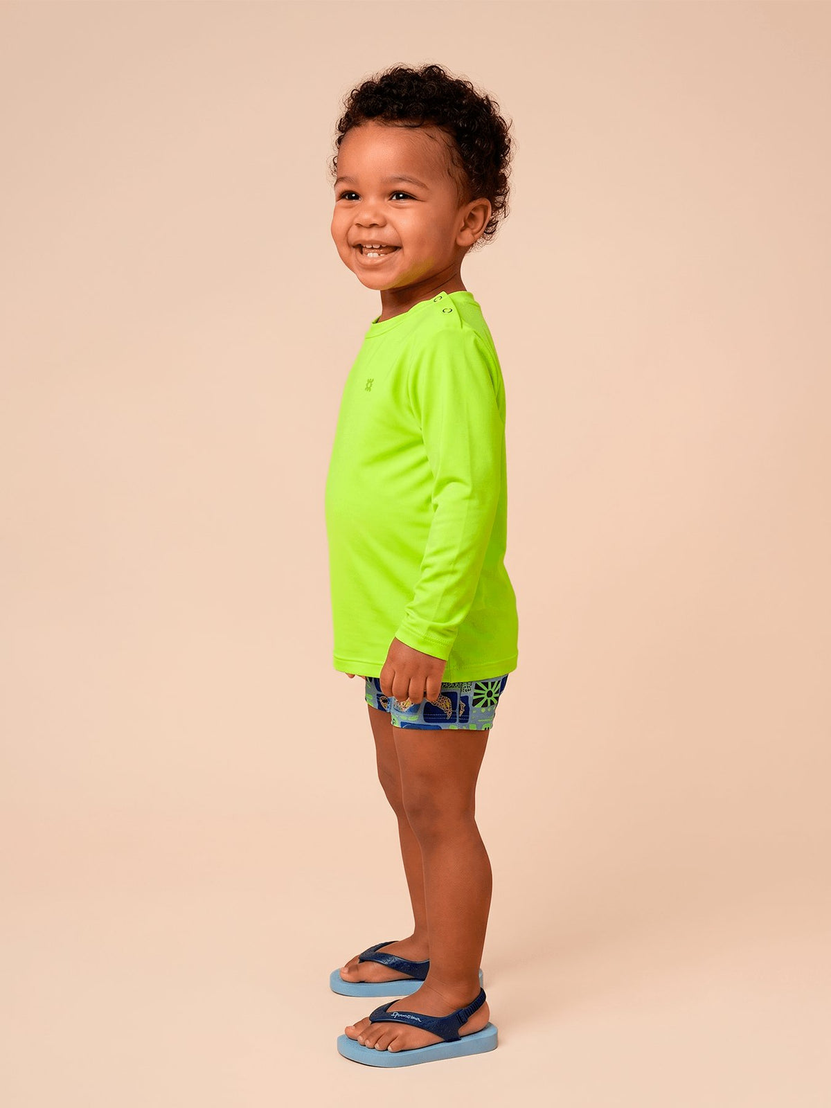 Camisa UV Bebê Com Proteção Solar - AMARELO FLUOR