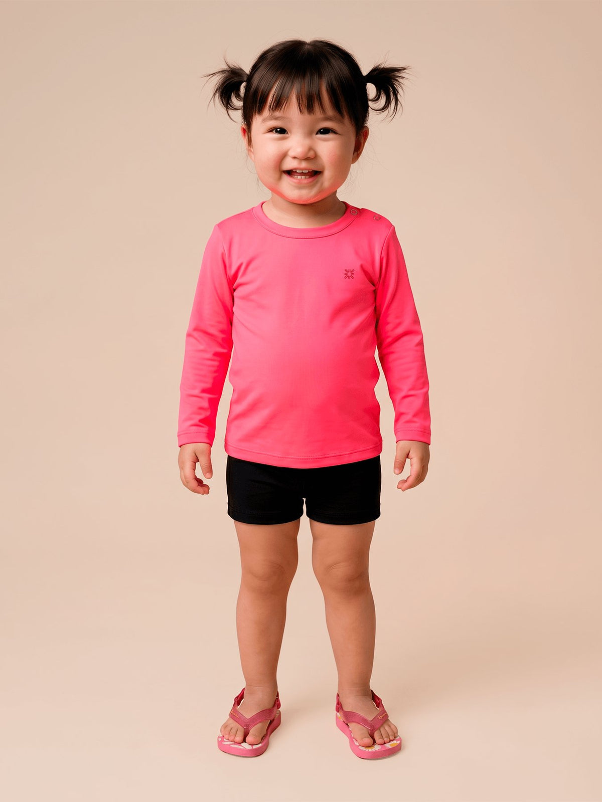 Camisa UV Bebê Com Proteção Solar - PINK FLUOR