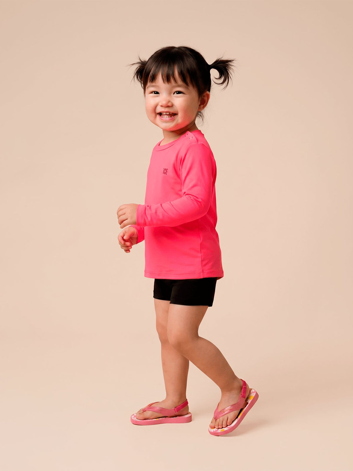 Camisa UV Bebê Com Proteção Solar - PINK FLUOR