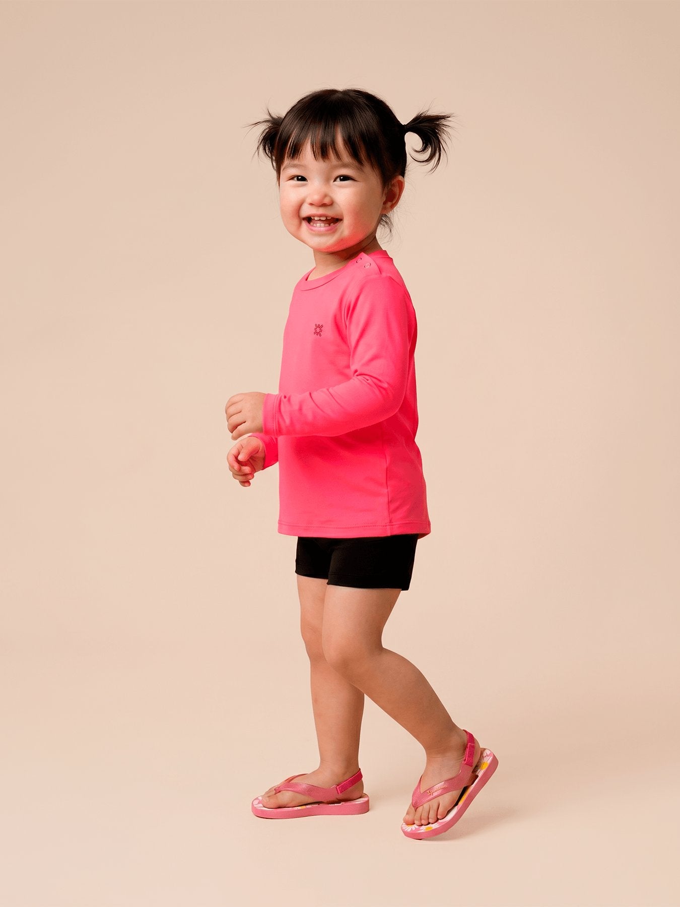 Camisa UV Bebê Com Proteção Solar - PINK FLUOR