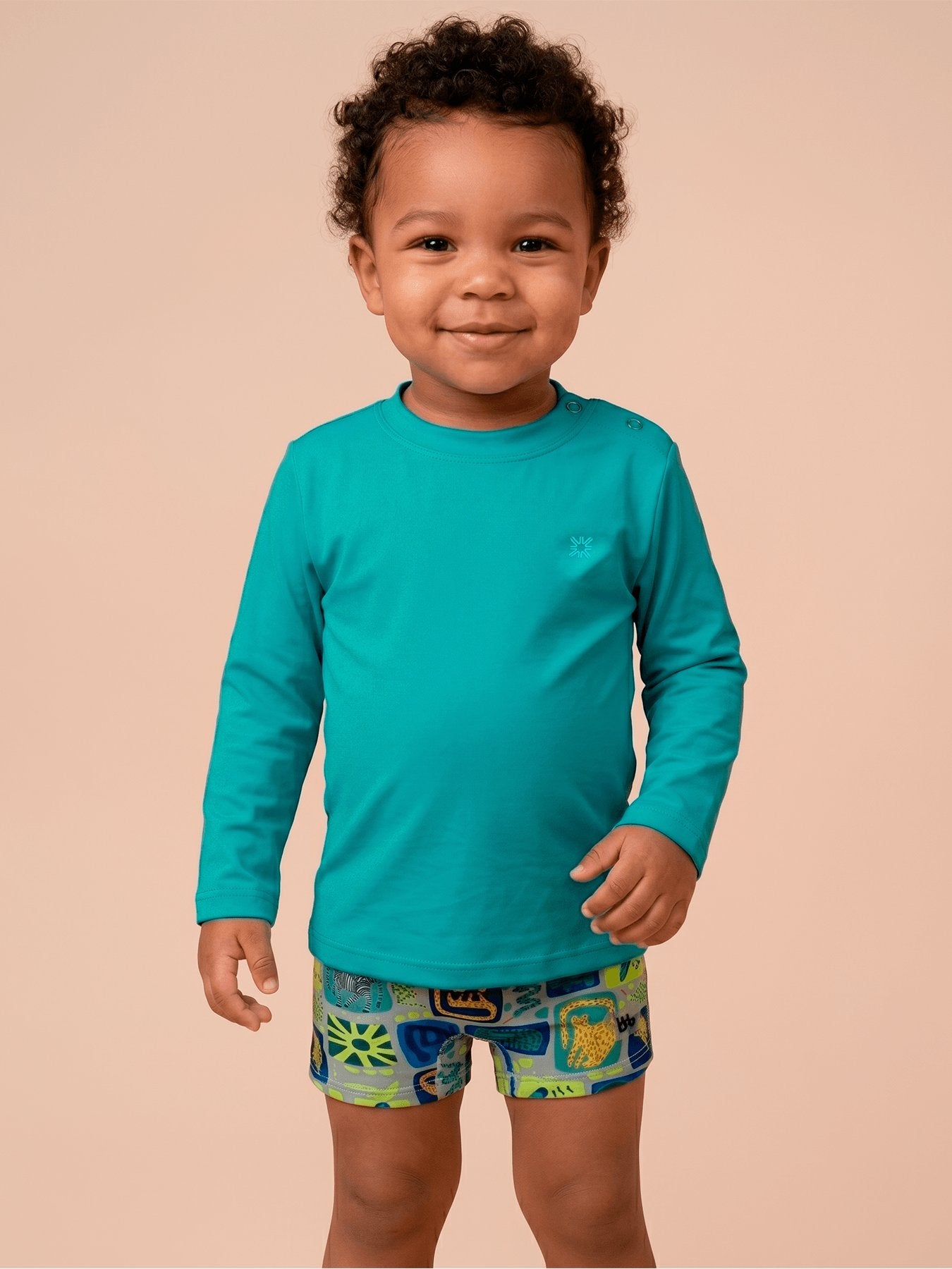 Camisa UV Bebê Com Proteção Solar - VERDE MAR