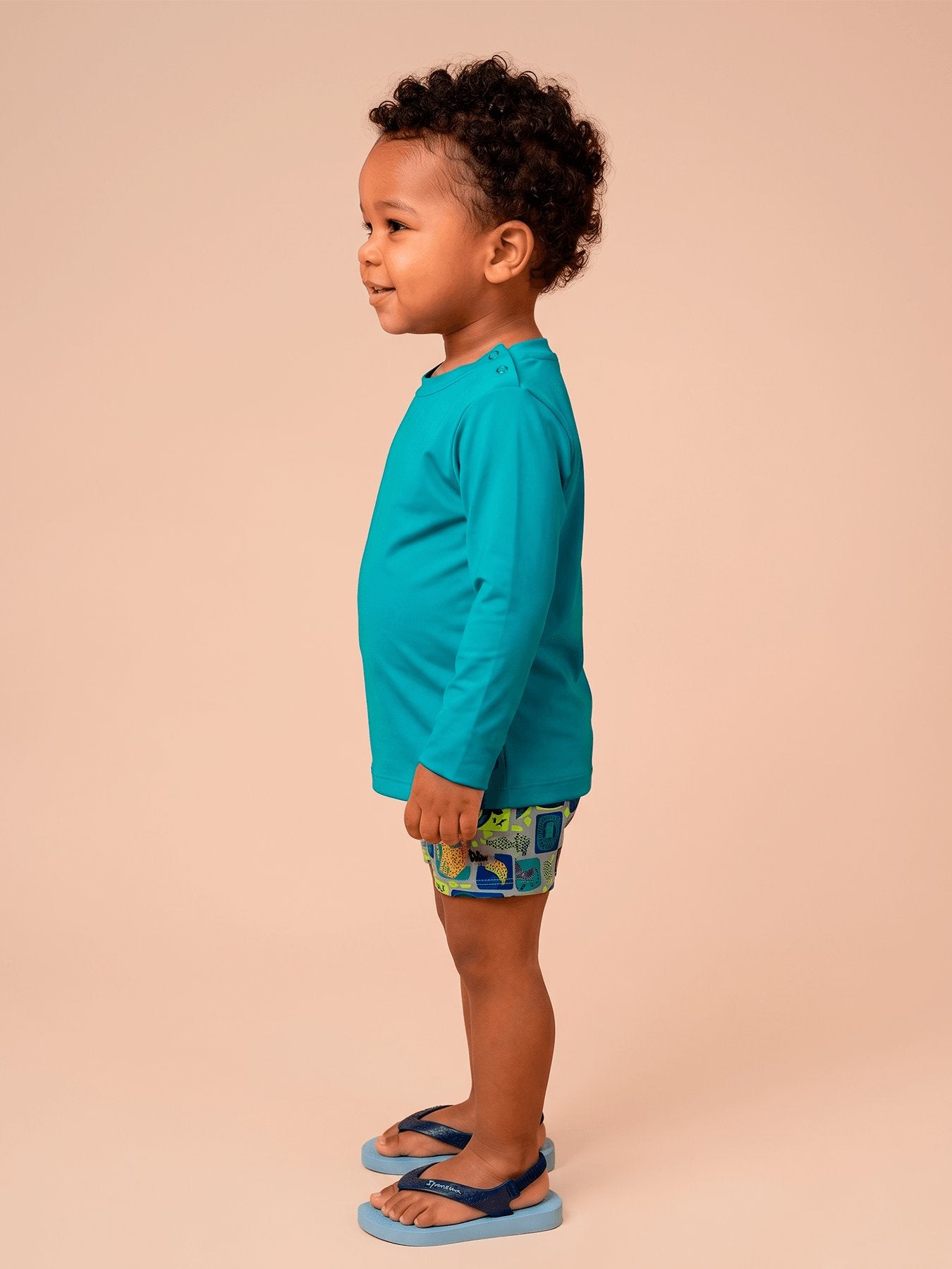Camisa UV Bebê Com Proteção Solar - VERDE MAR