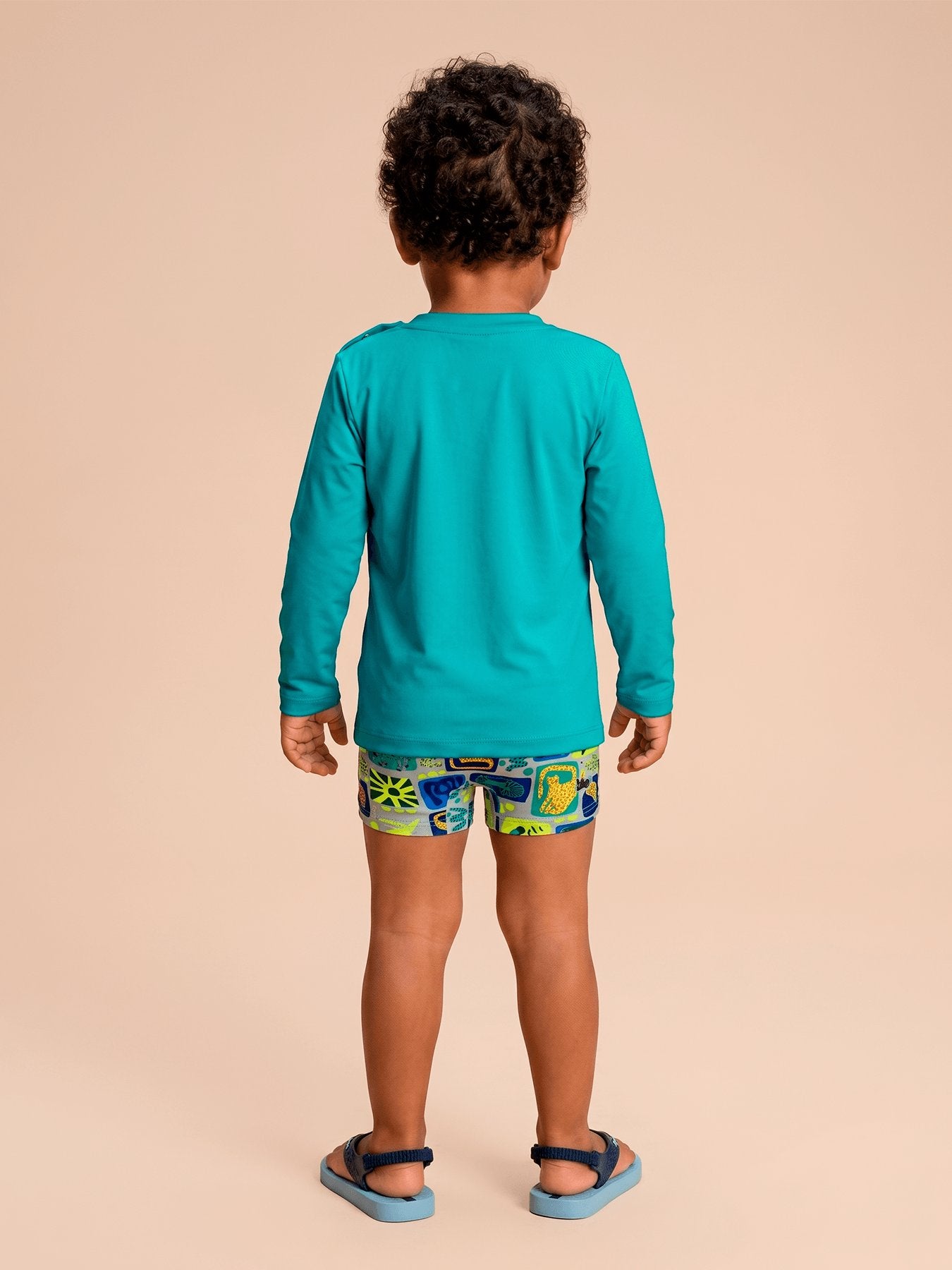 Camisa UV Bebê Com Proteção Solar - VERDE MAR