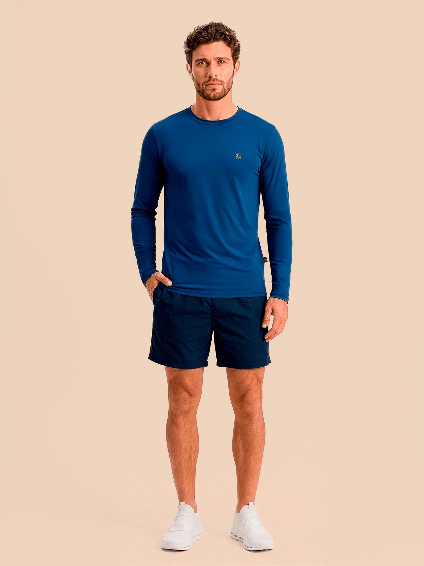 Camiseta UV com Proteção Solar UVPRO Brasil Masc ML – Cobalto | Copa 2026