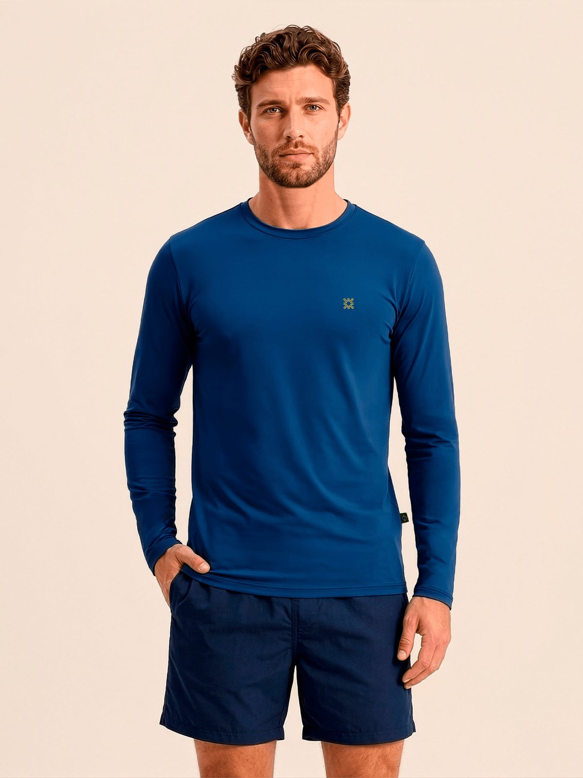 Camiseta UV com Proteção Solar UVPRO Brasil Masc ML – Cobalto | Copa 2026