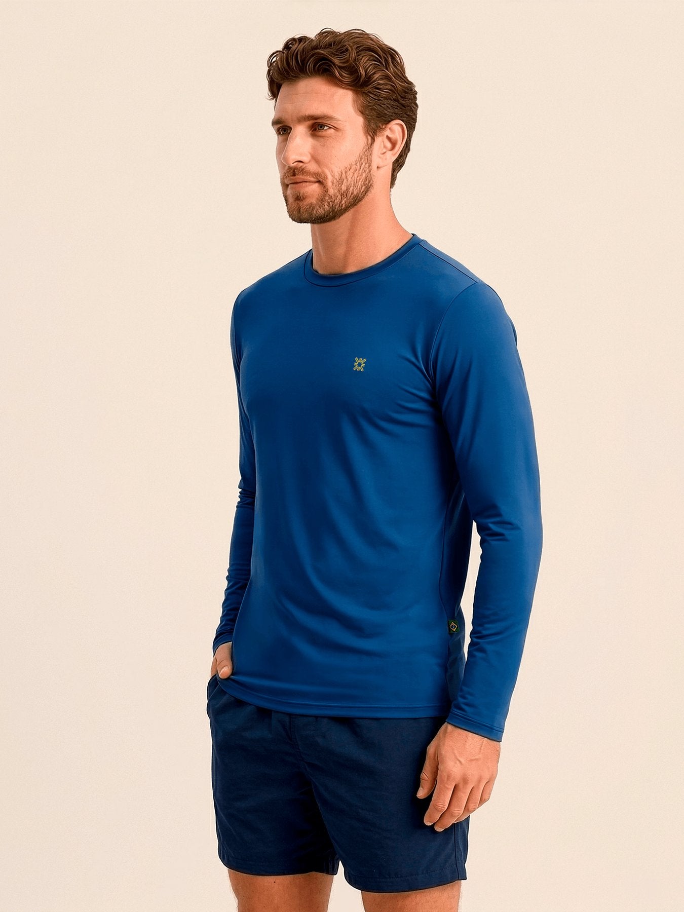 Camiseta UV com Proteção Solar UVPRO Brasil Masc ML – Cobalto | Copa 2026