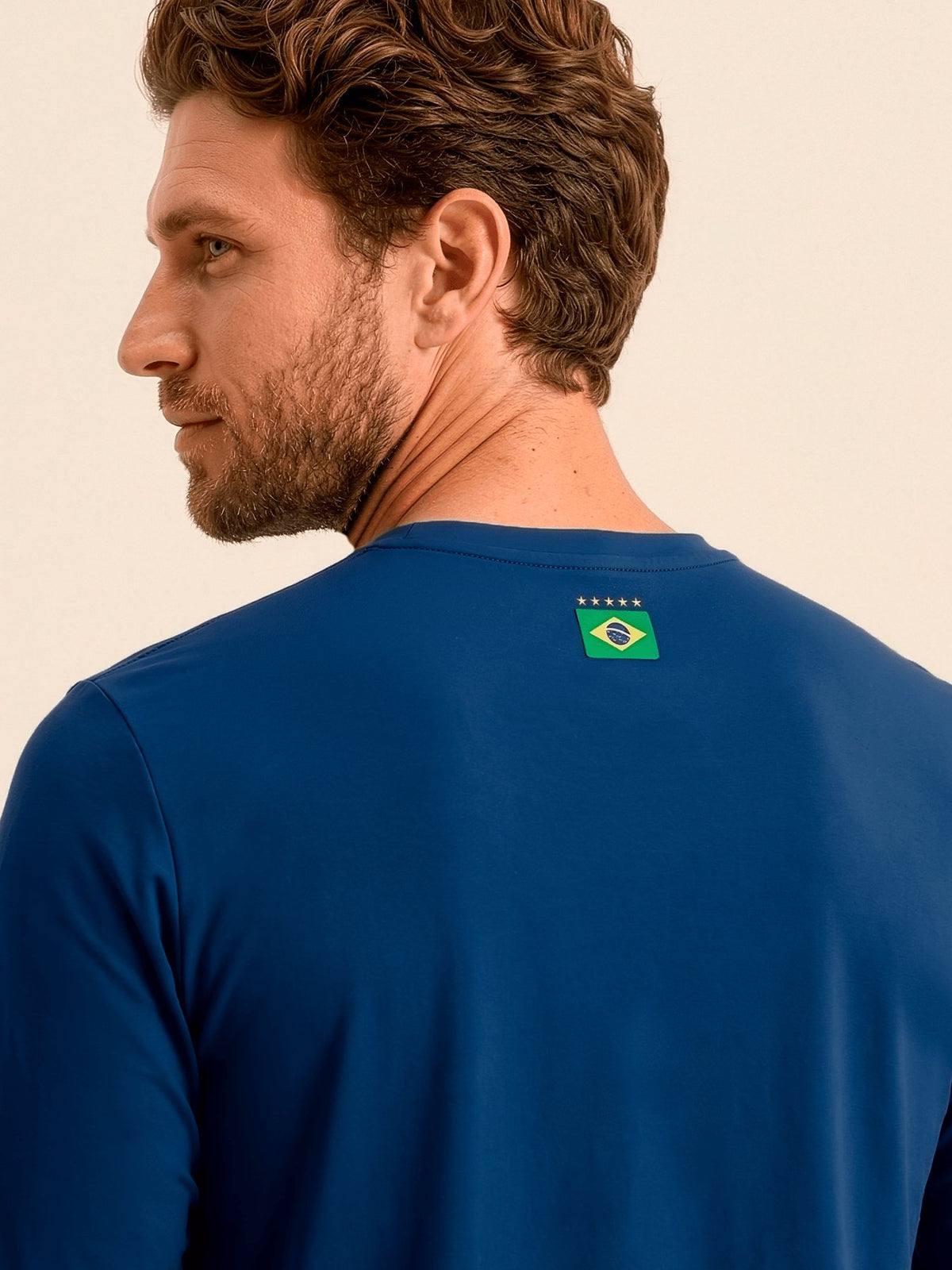 Camiseta UV com Proteção Solar UVPRO Brasil Masc ML – Cobalto | Copa 2026