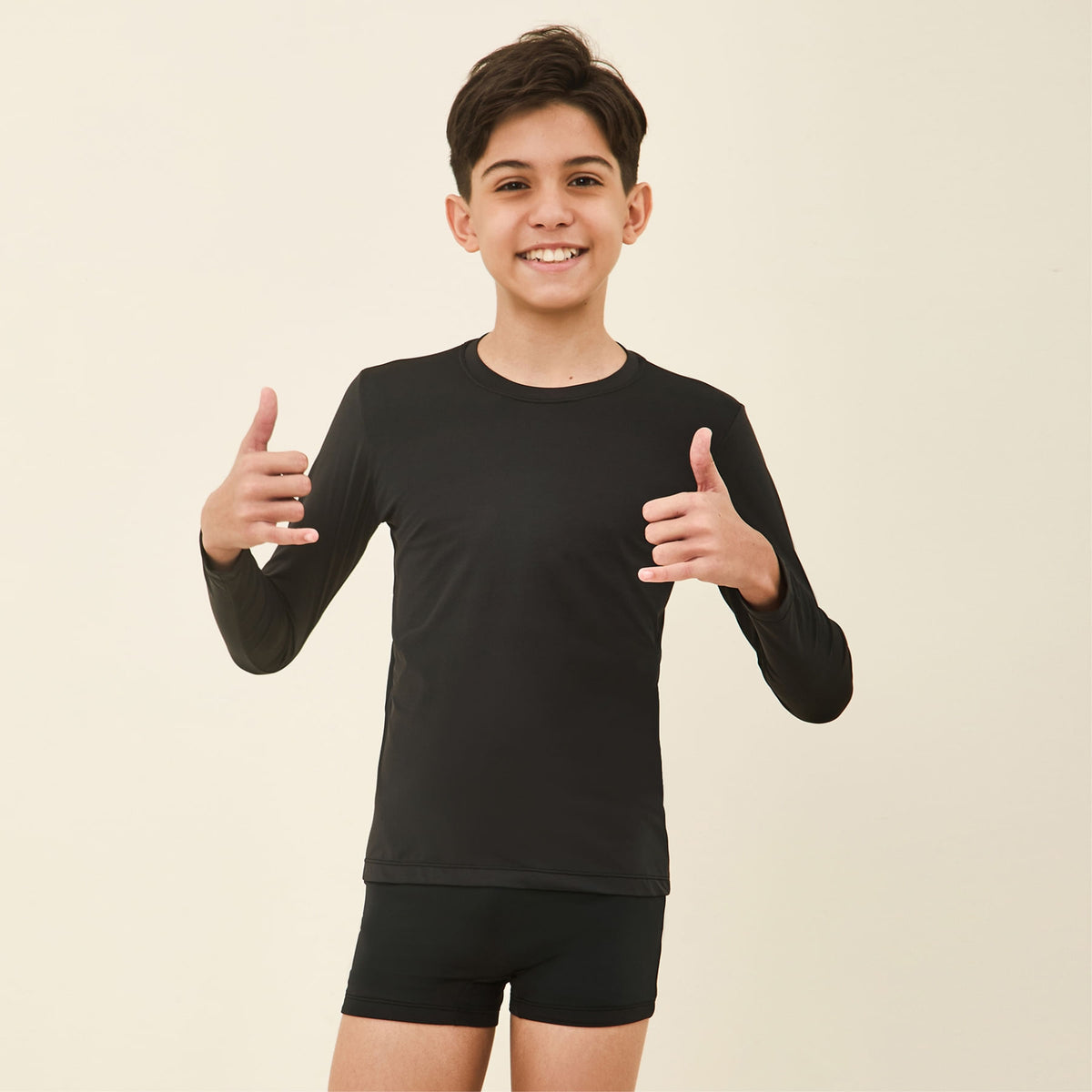Camisa UV Infantil Com Proteção Solar Uvpro Preto