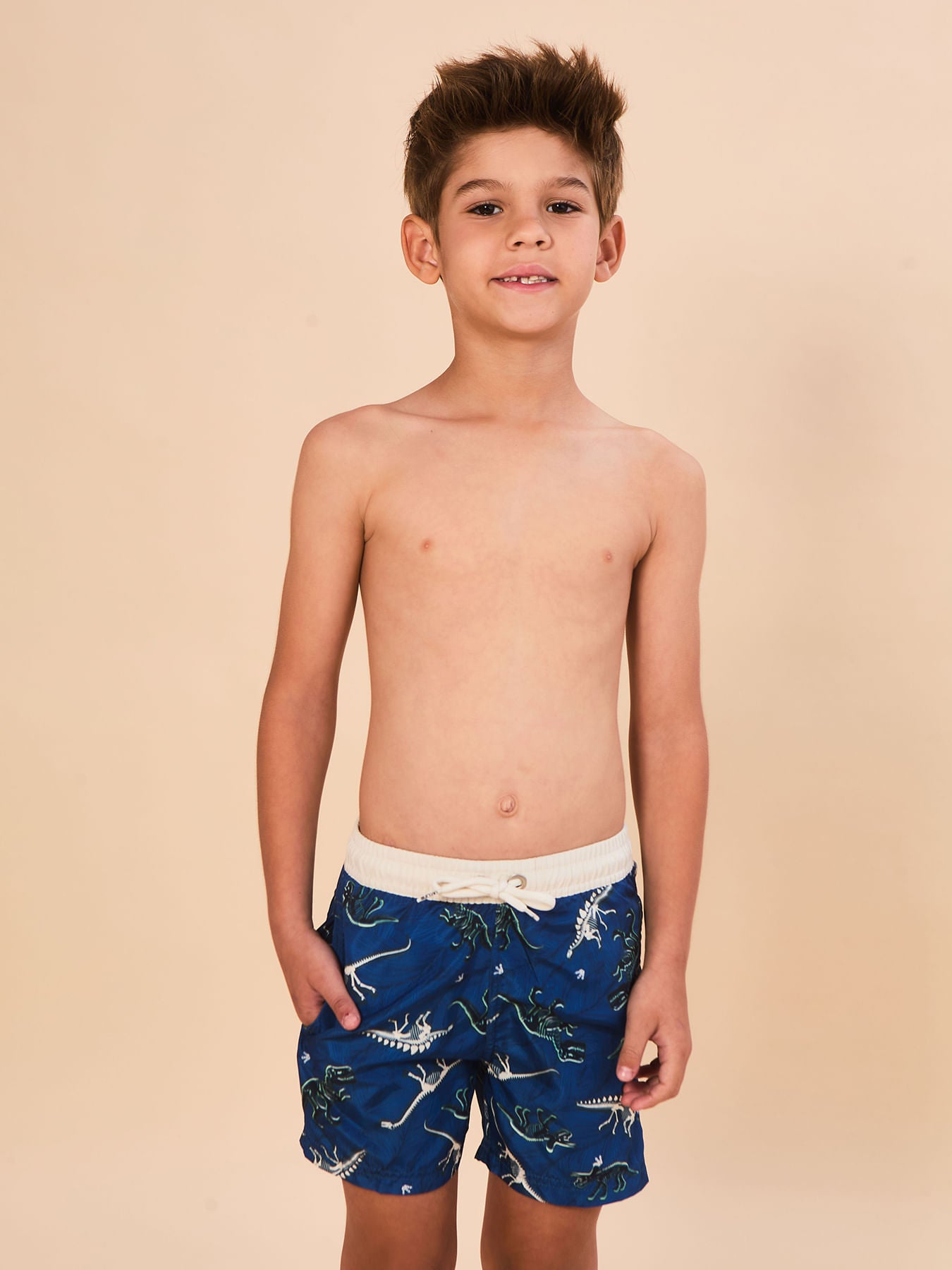 Shorts Acqua Infantil UV Com Proteção Solar - ESTAMPA DINO