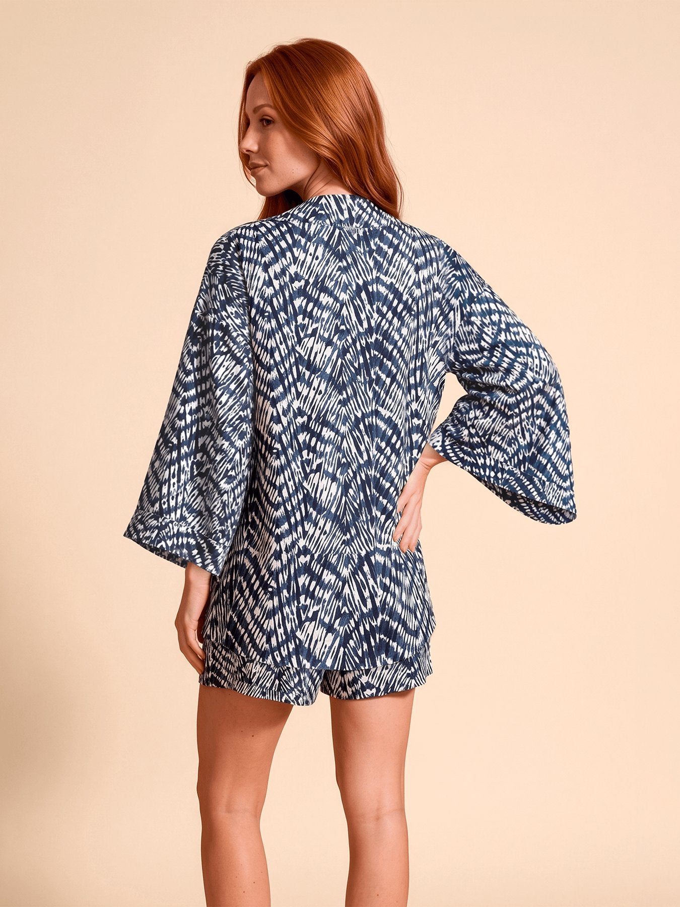 Kimono UV Com Proteção Solar FEM - Estampa Tie Dye Azul