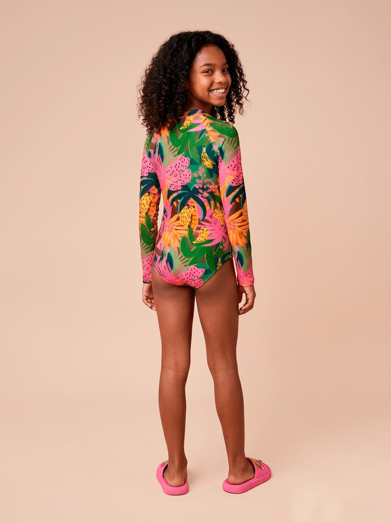Maiô UV Com Proteção Solar Macae Infantil ML - ESTAMPA FRUTAS TROPICAIS