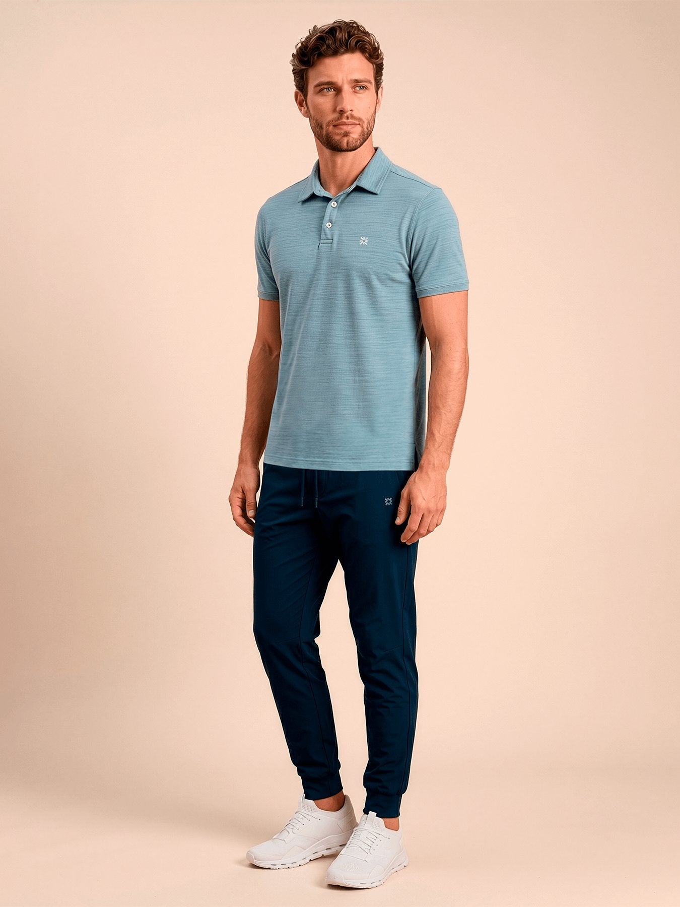 Camisa UV Polo Masculina Com Proteção Solar MC - AÇO CLARO