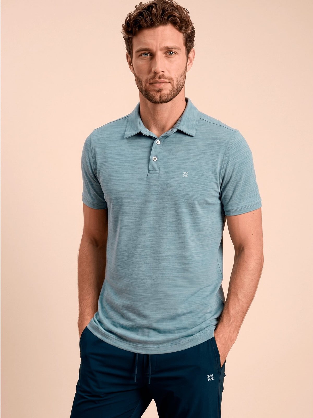 Camisa UV Polo Masculina Com Proteção Solar MC - AÇO CLARO