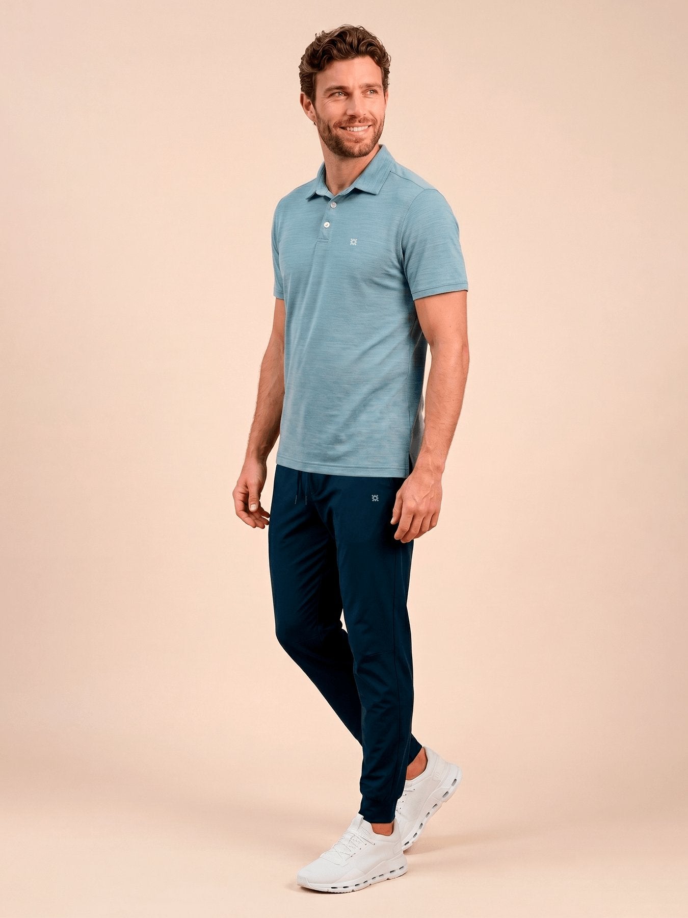 Camisa UV Polo Masculina Com Proteção Solar MC - AÇO CLARO