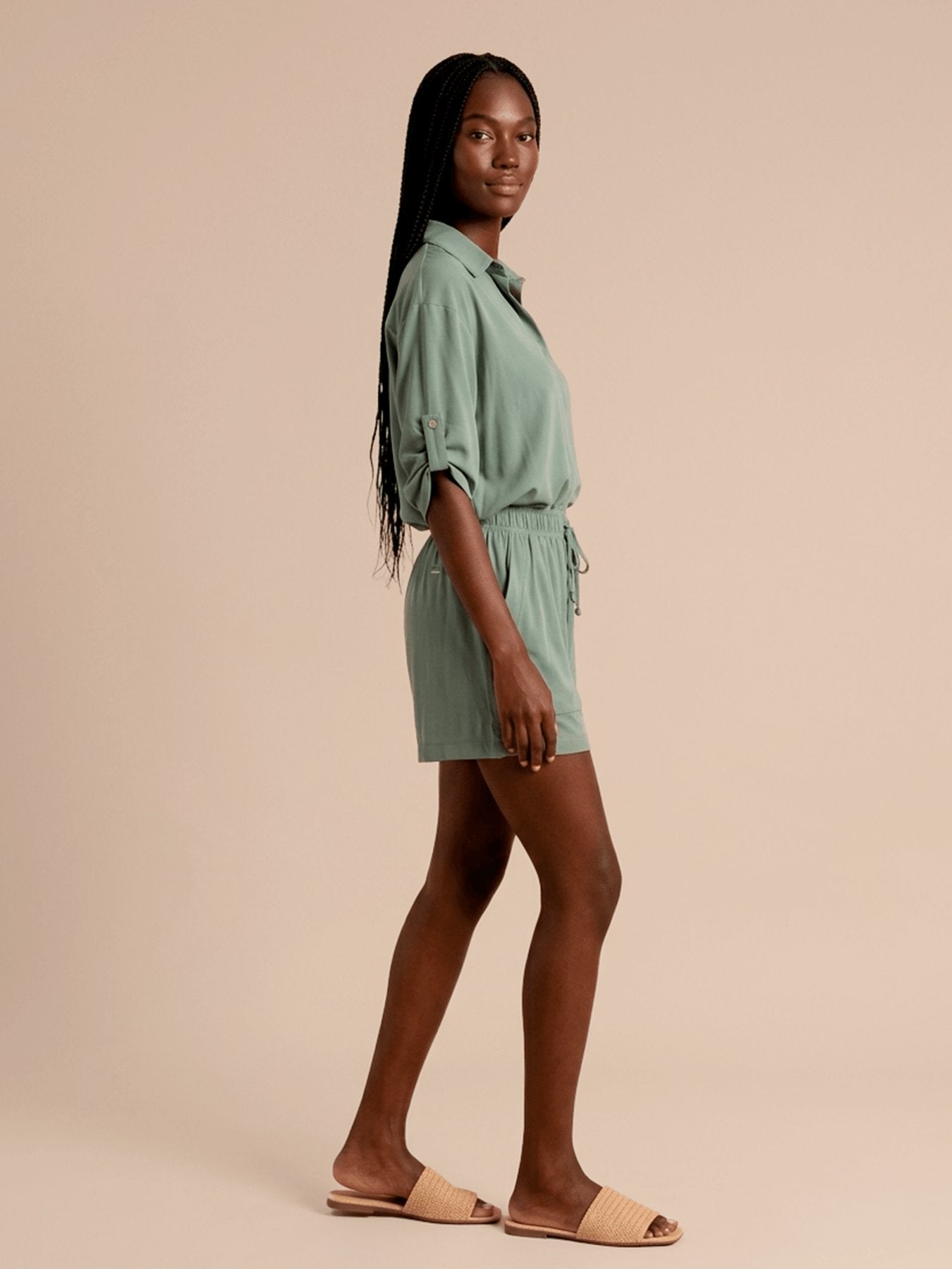 Short UV Com Proteção Solar Basic Color UP FEM - VERDE AGUA