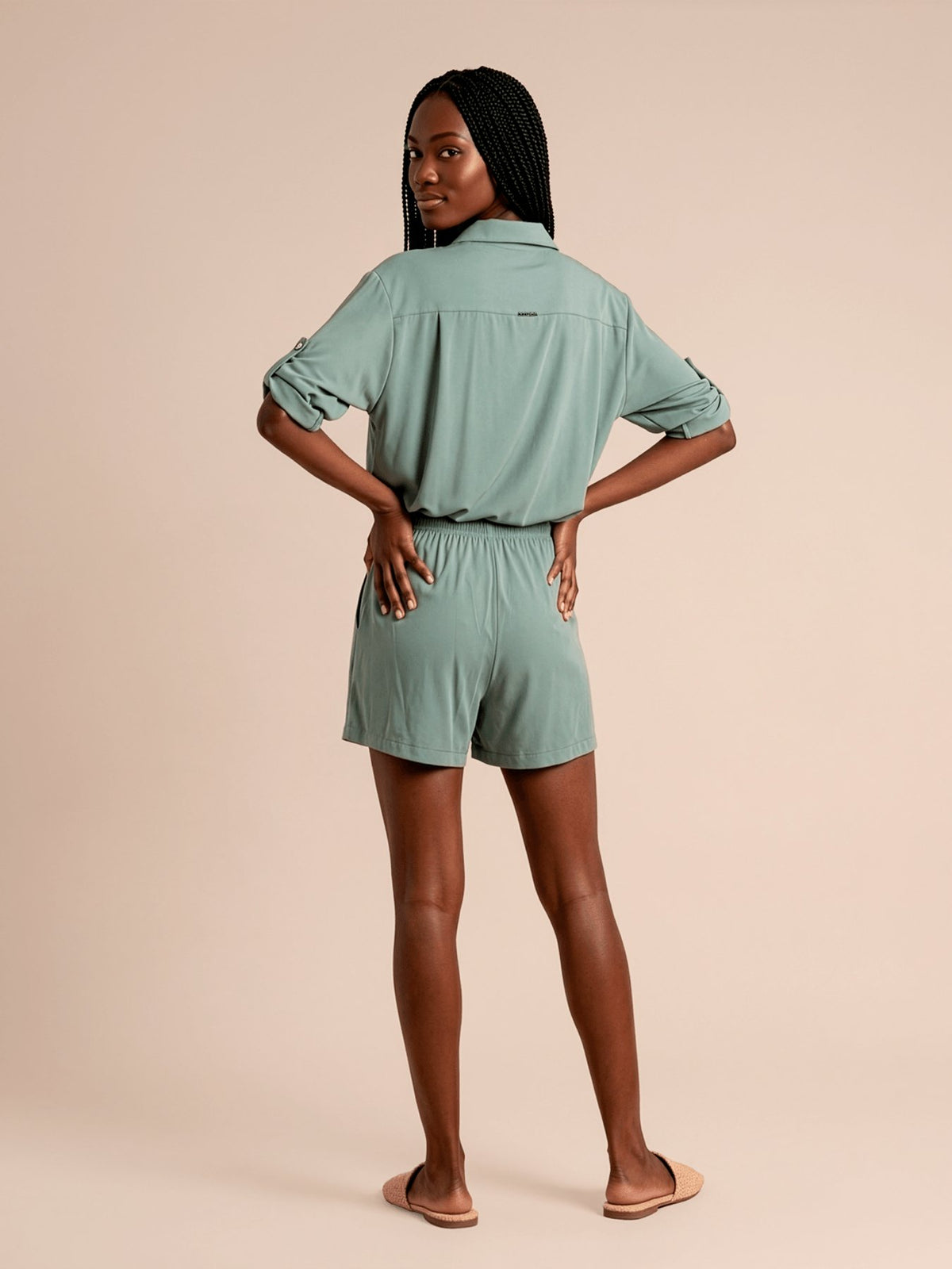 Short UV Com Proteção Solar Basic Color UP FEM - VERDE AGUA
