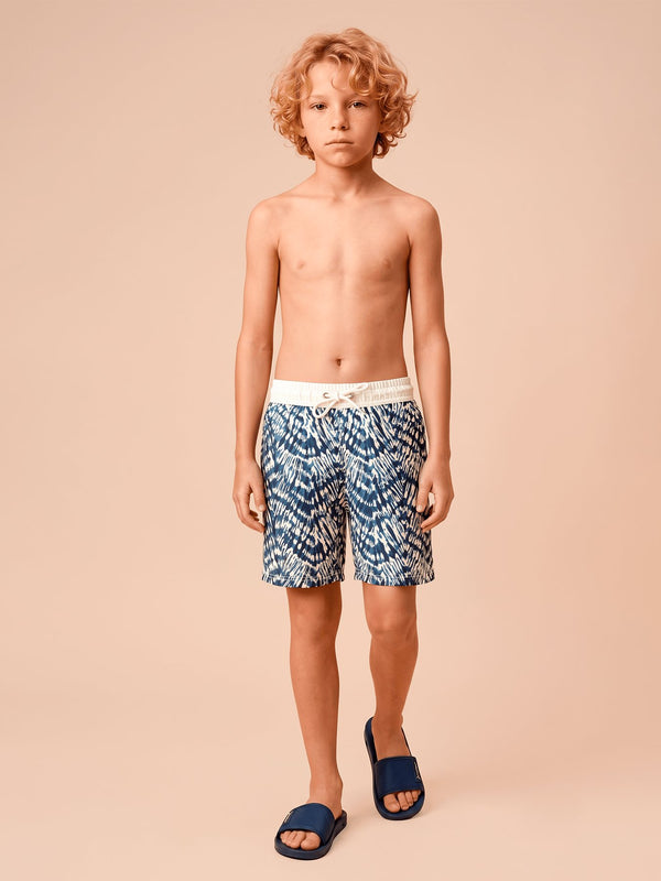 Shorts Acqua Infantil UV Com Proteção Solar - Tie Dye Azul