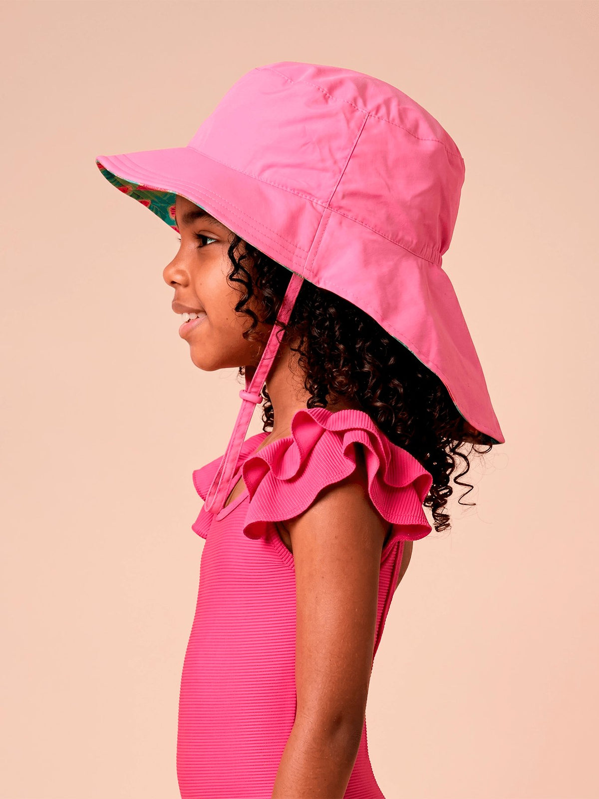 Chapéu UV Com Proteção Solar Infantil Dupla Face Sicilia Kids - ESTAMPA FRUTAS TROPICAIS