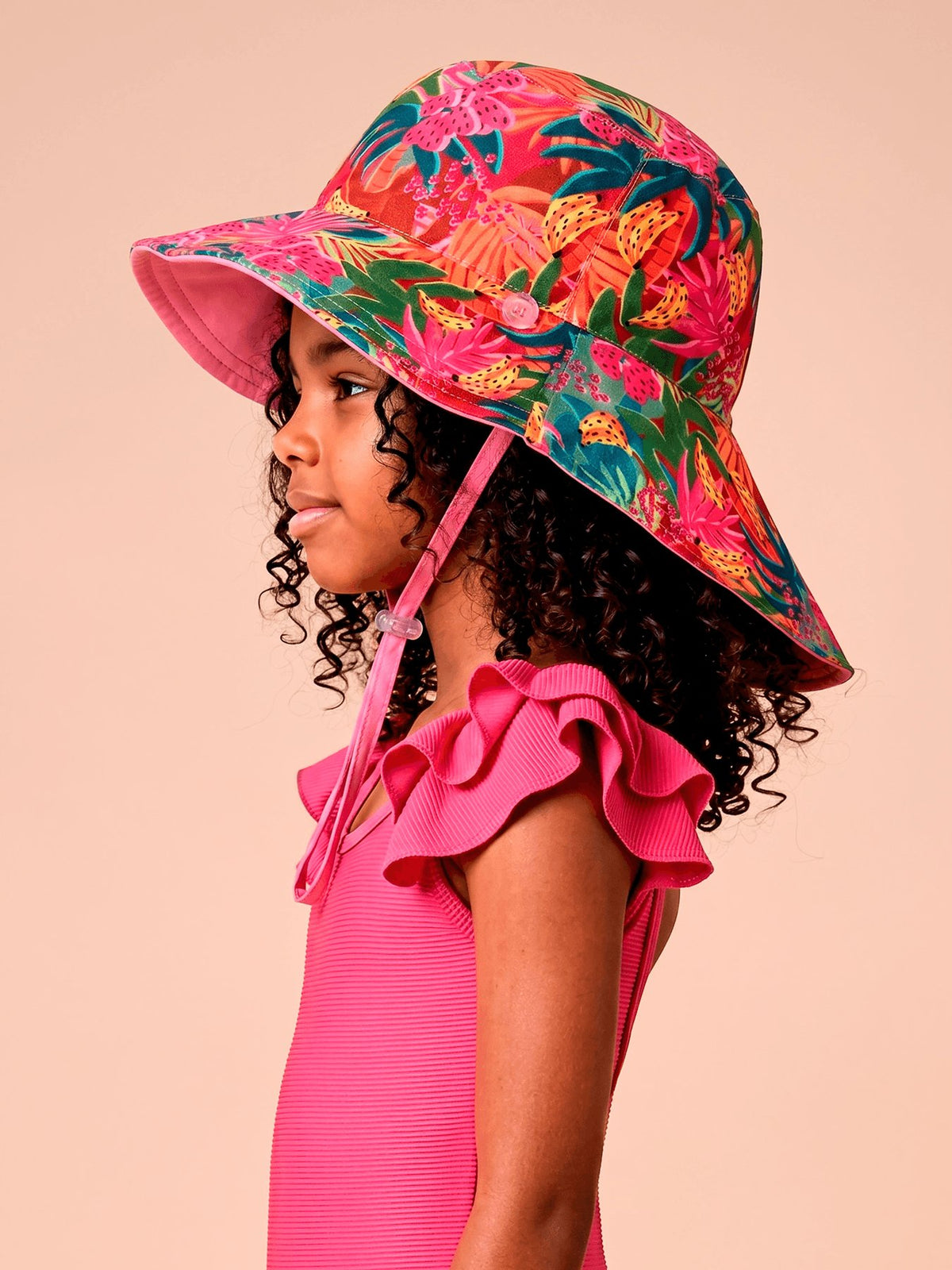 Chapéu UV Com Proteção Solar Infantil Dupla Face Sicilia Kids - ESTAMPA FRUTAS TROPICAIS