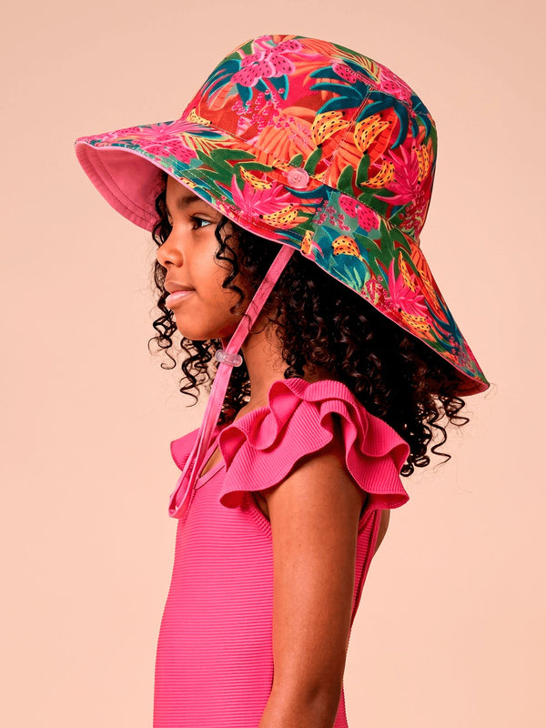 Chapéu UV Com Proteção Solar Infantil Dupla Face Sicilia Kids - ESTAMPA FRUTAS TROPICAIS