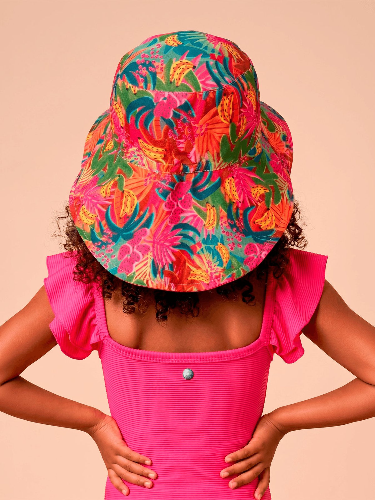 Chapéu UV Com Proteção Solar Infantil Dupla Face Sicilia Kids - ESTAMPA FRUTAS TROPICAIS