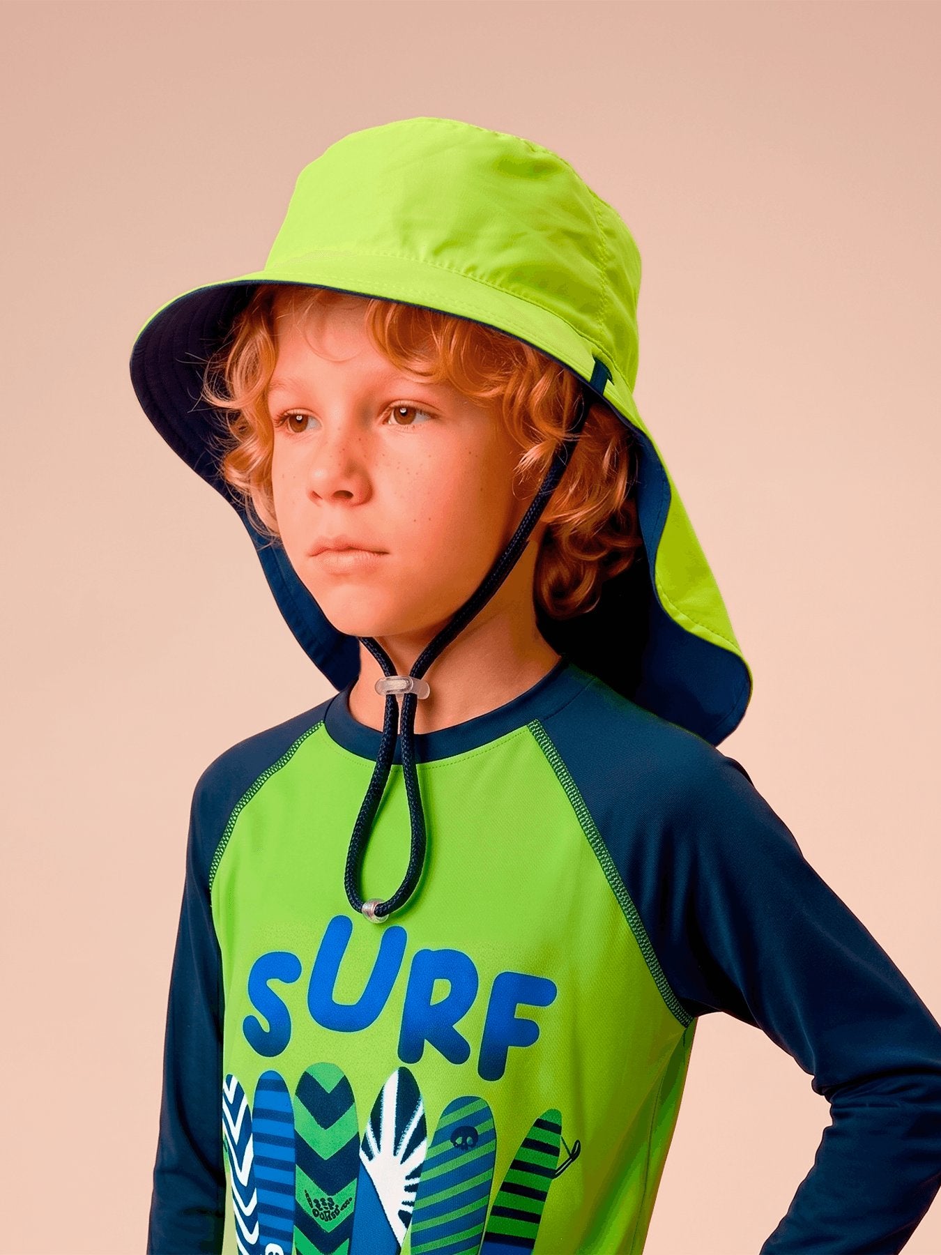 Chapéu UV Com Proteção Solar Infantil Dupla Face Sicilia Kids - MARINHO/AMARELO FLOUR