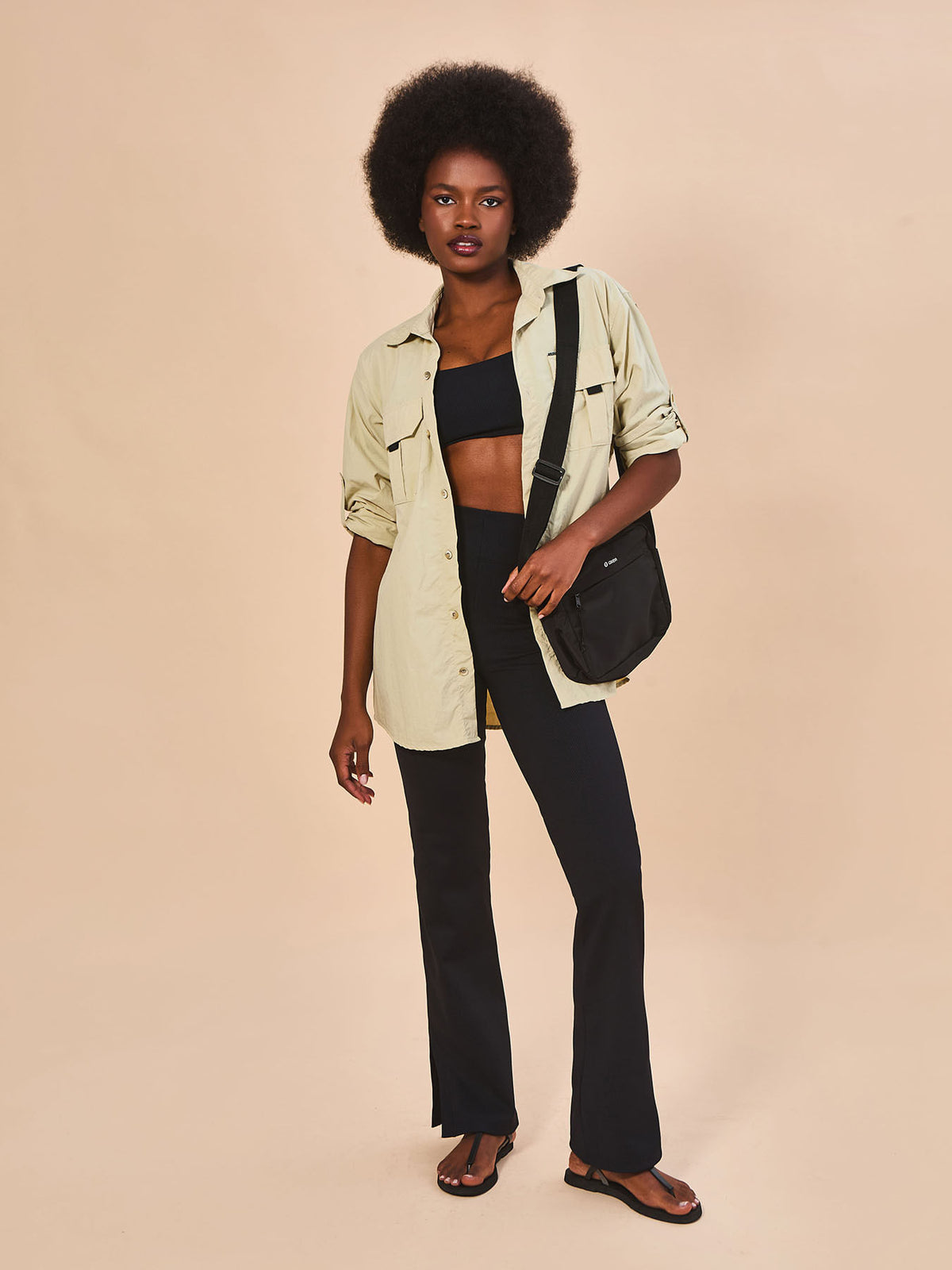 Calça Canelada UV Com Proteção Solar FEM - PRETO