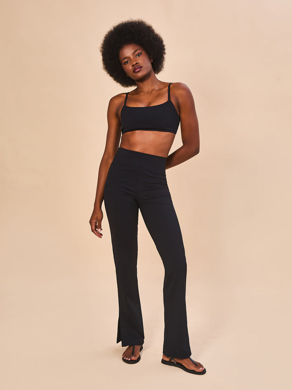 Calça Canelada UV Com Proteção Solar FEM - PRETO