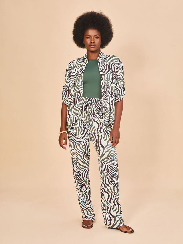 Calça Reta UV Com Proteção Solar FEM - ESTAMPA FAUNA
