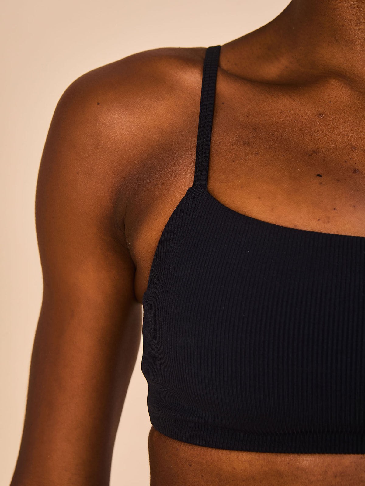 Biquíni Uv Com Proteção Solar Conjunto Canelado - PRETO