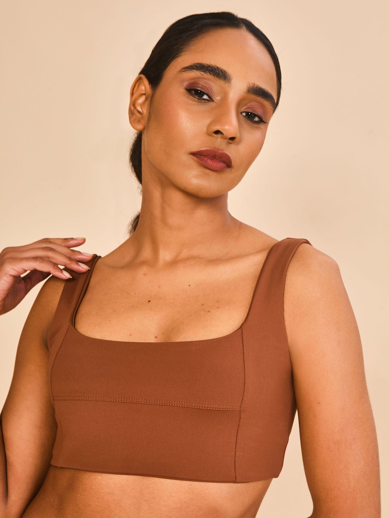 Biquíni Conjunto Fit Color UV Com Proteção Solar FEM - MARROM