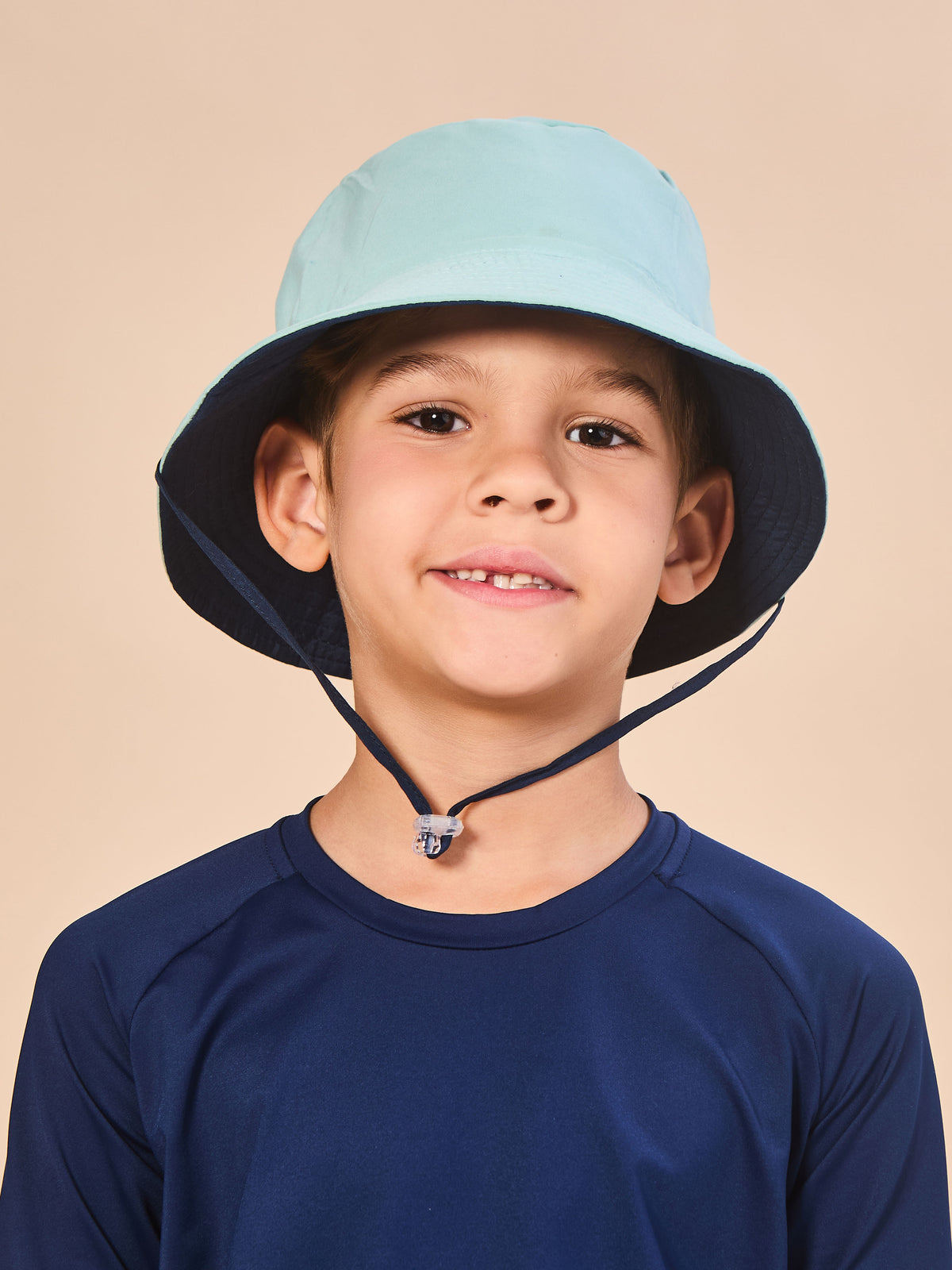 Chapéu UV Infantil Com Proteção Solar Basic Kids - MARINHO/VERDE AGUA