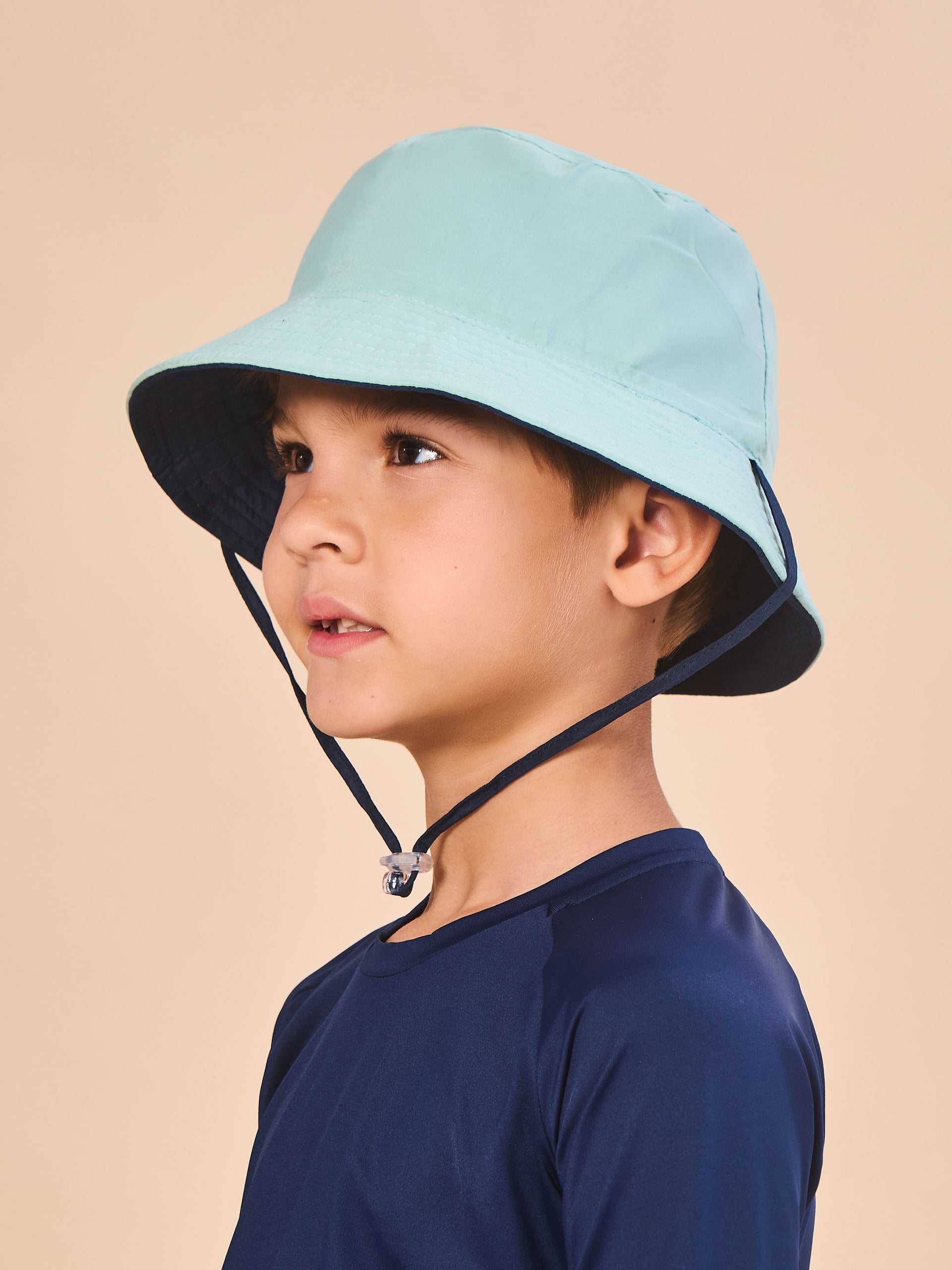 Chapéu UV Infantil Com Proteção Solar Basic Kids - MARINHO/VERDE AGUA