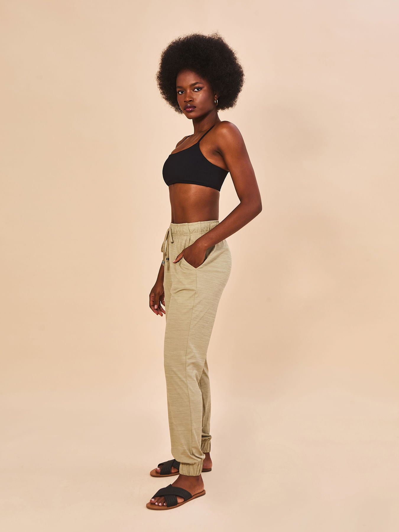 Calça UV Basic Mescla Com Proteção Solar - AREIA
