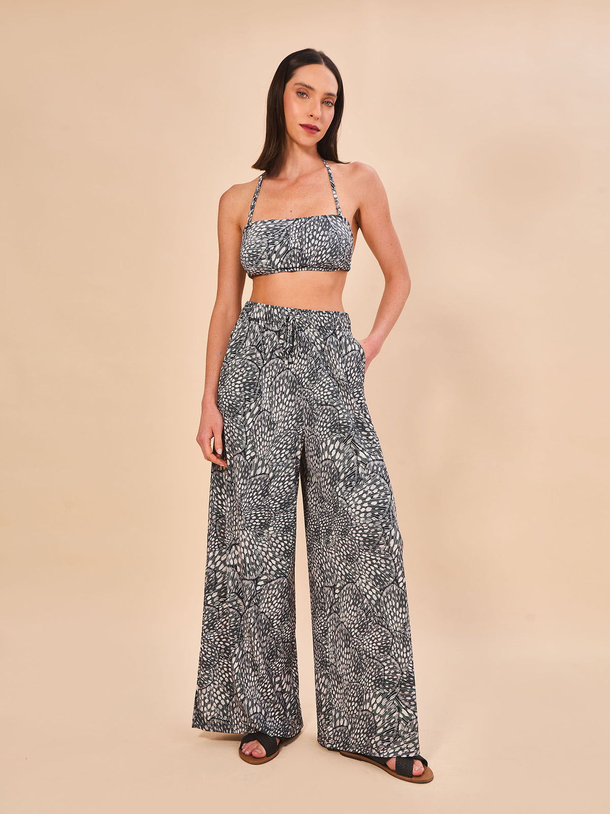 Calça Pantalona Uv Com Proteção Solar - ESTAMPA ASAS