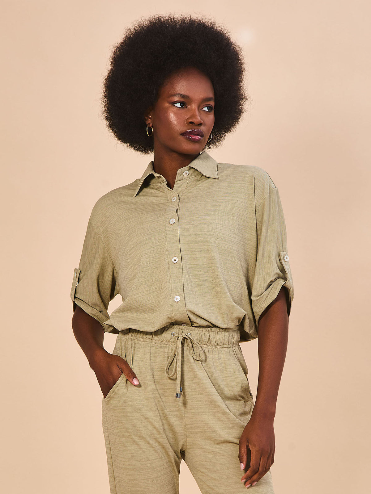 Camisa UV Com Proteção Solar Copa Mescla MC FEM - AREIA