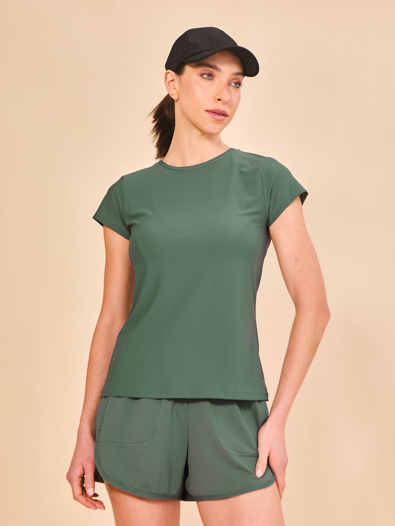 Camisa UV Com Proteção Solar Beach Tennis Textura MC FEM - VERDE JADE
