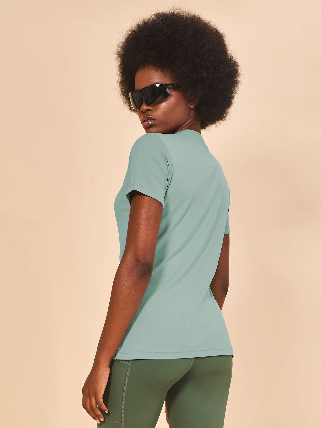 Camisa New Fit UV Feminina Com Proteção Solar MC - VERDE AGUA
