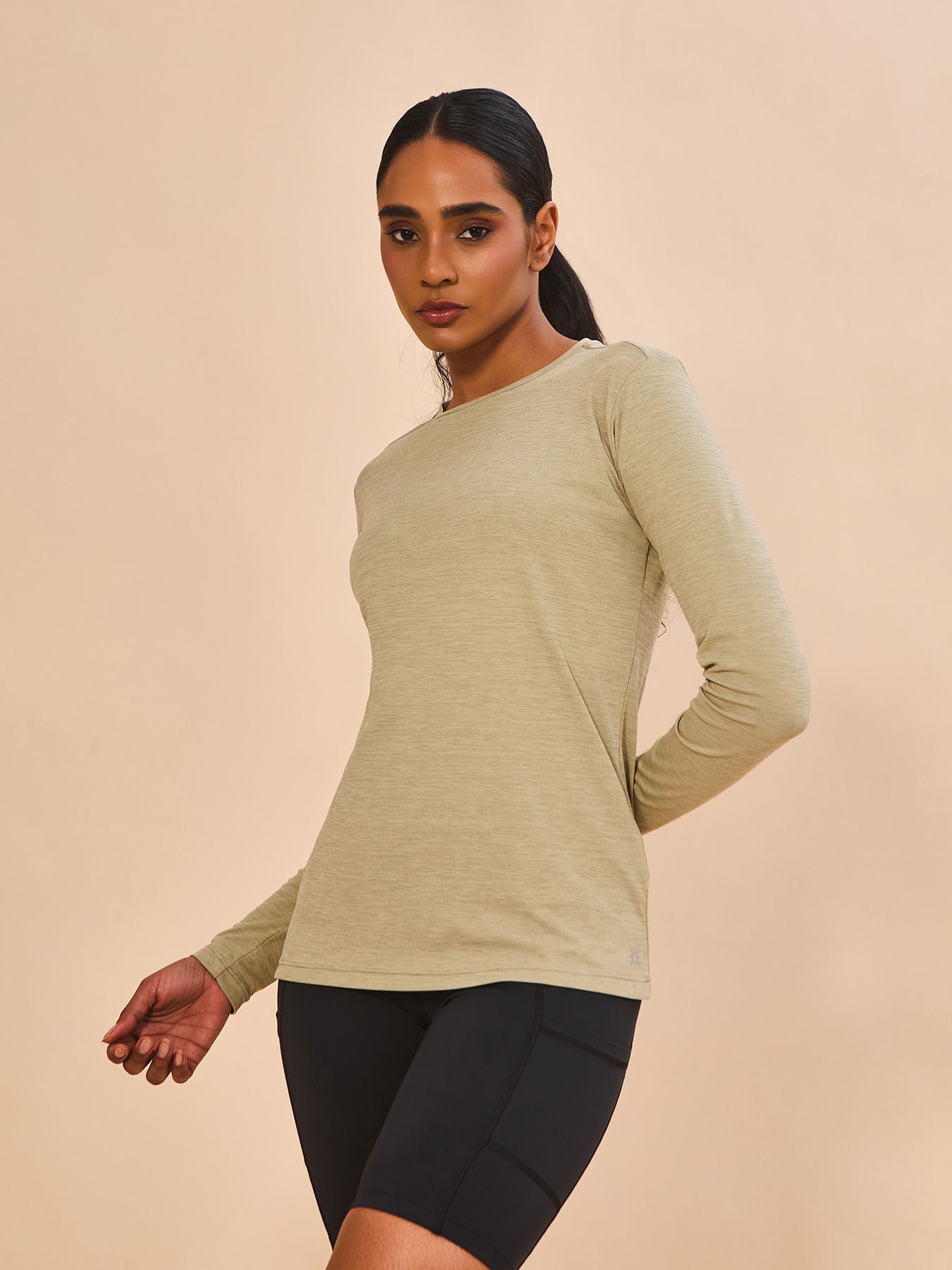 Camiseta UV Feminina Com Proteção Solar ML New Fit Mescla - AREIA