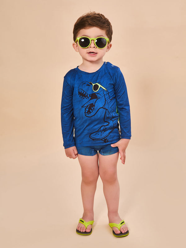 Conjunto UV Bebê Com Proteção Solar T-REX ML - ESTAMPA