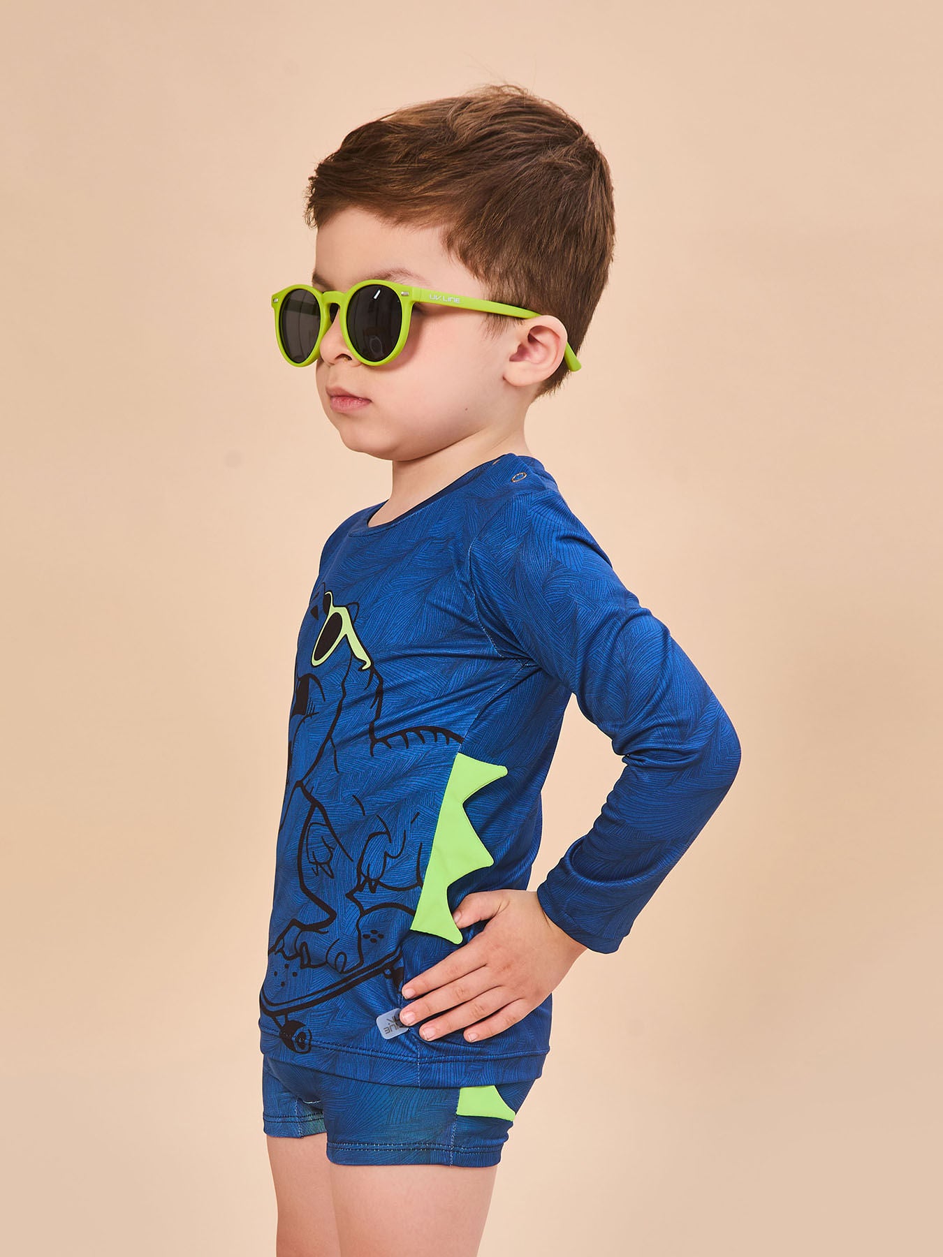 Conjunto UV Bebê Com Proteção Solar T-REX ML - ESTAMPA