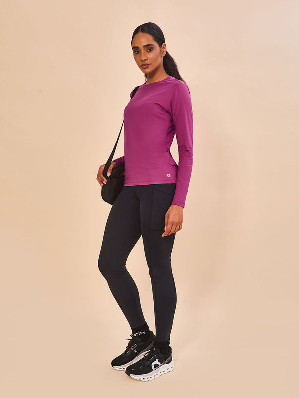 Camisa UV Feminina Com Proteção Solar UV PRO ML - MAGENTA